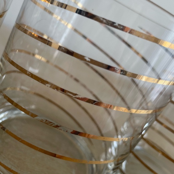 Kraftware MCM Gold Ribbon Swirl Glassware/Barware - set of 4 - Picture 7 of 12